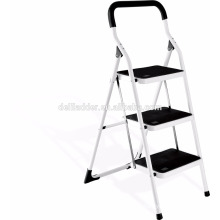 3 step Steel round tube step ladder with Non-Slip Tread